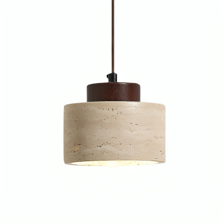 Contemporary Travertine Stone Pendant Light for Kitchen Island – Adjustable Height LED Fixture 6